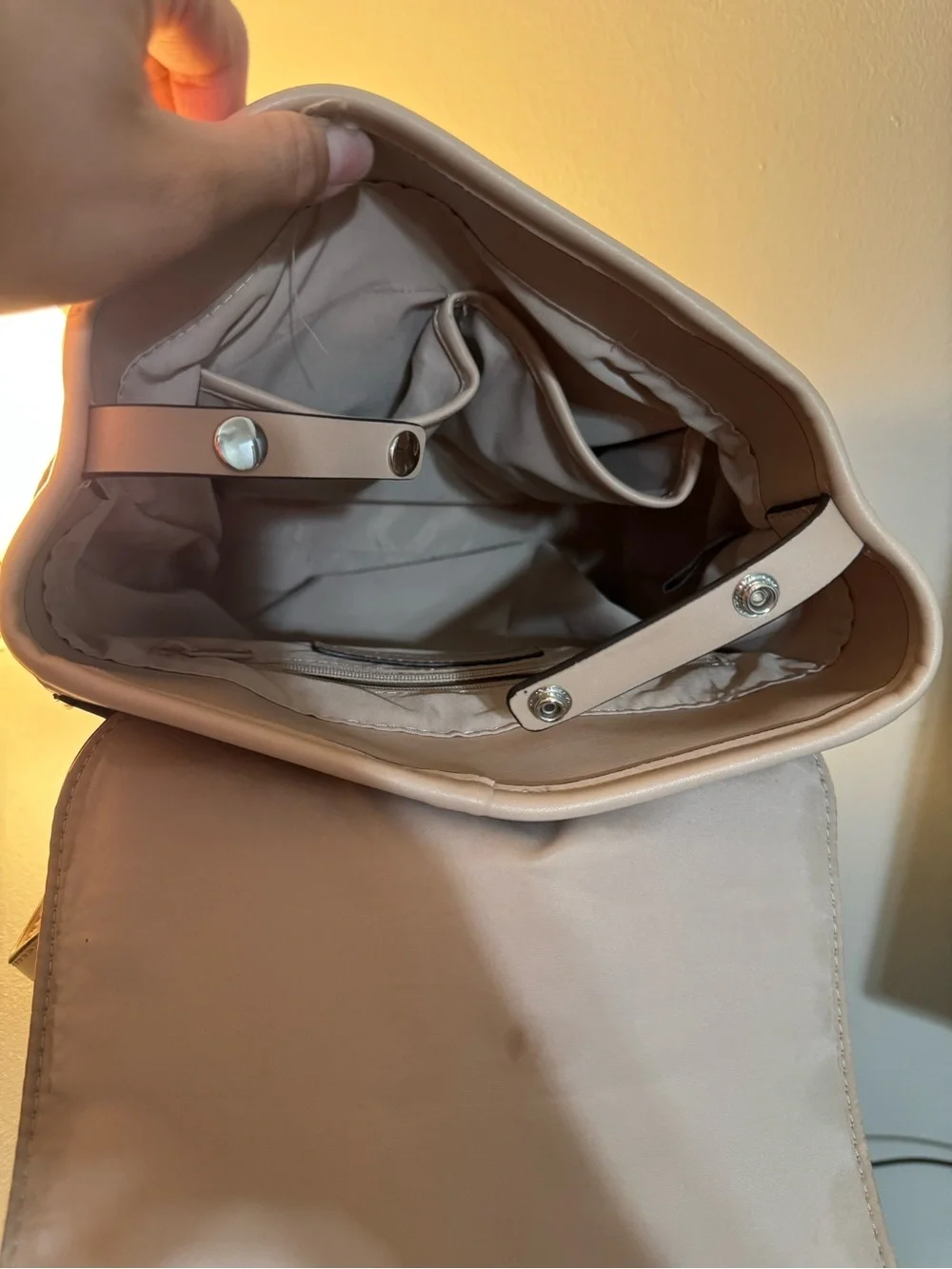 Nine West Taupe-Gray Convertible Top-Handle Backpack